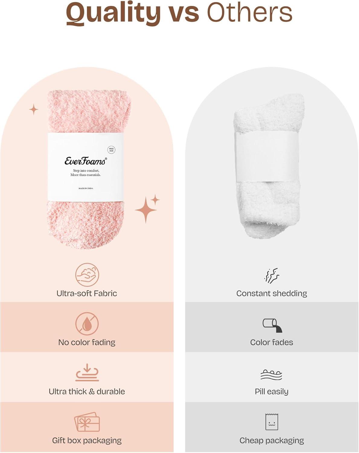 EverFoams Cozy Chenille Socks 3-Pair Set(Zen Black Cream)