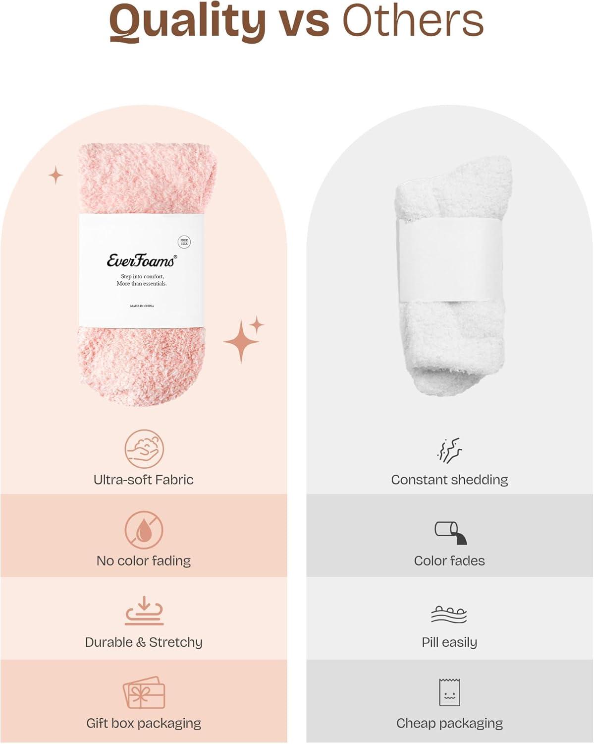 EverFoams Cozy Chenille Socks 3-Pair Set,Timeless Mix,Free Size