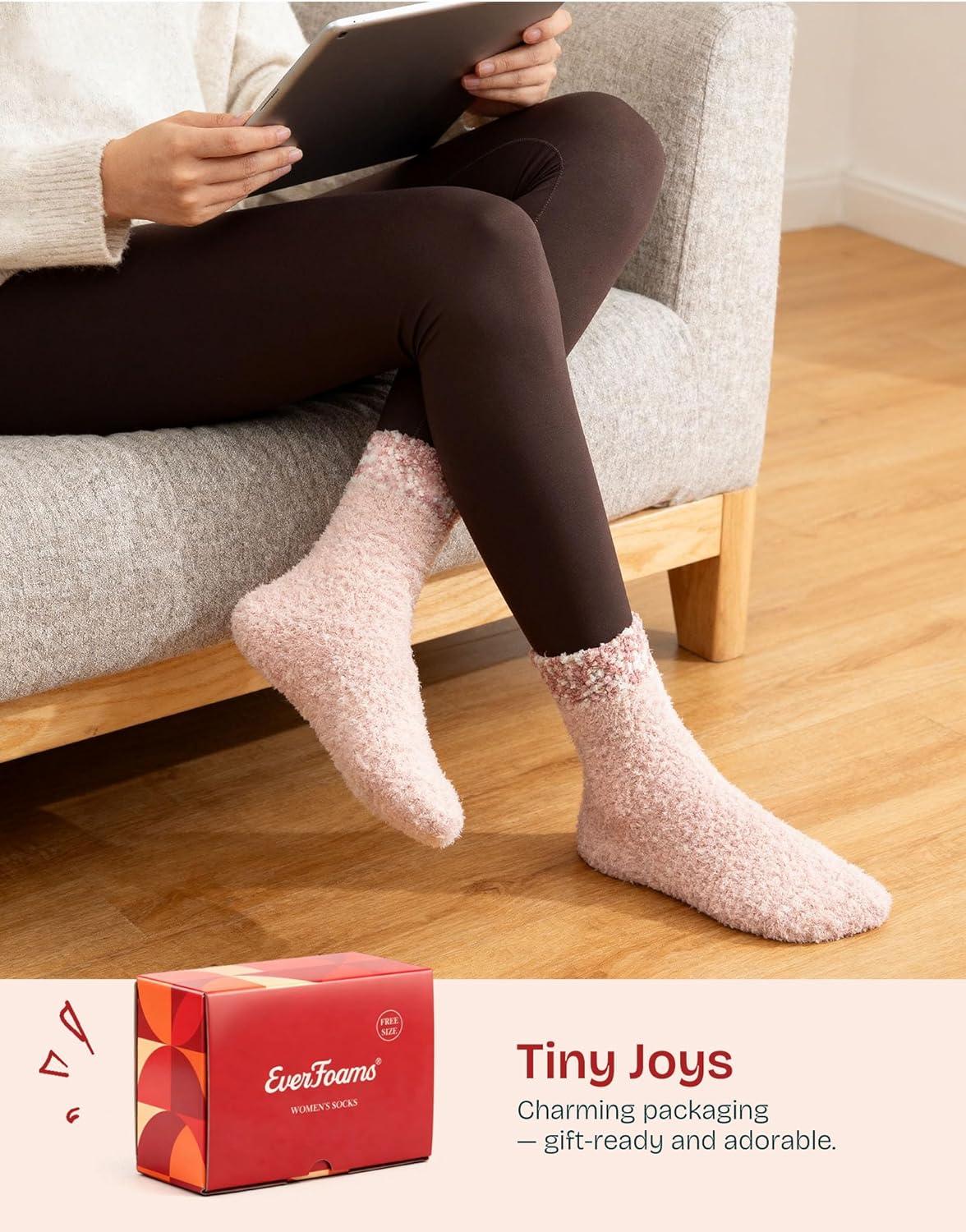 EverFoams Cozy Chenille Socks 3-Pair Set(Velvet Double Pink)