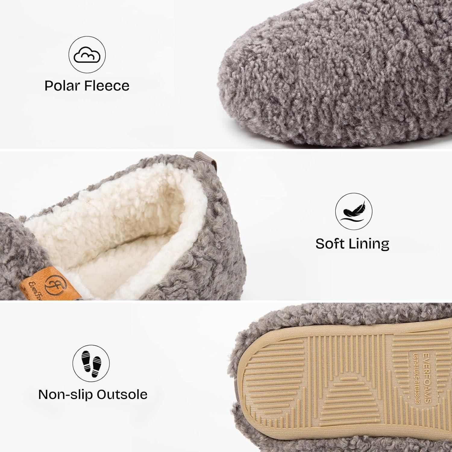 EverFoams Warm Women’s Slippers Socks Set – Soft Full Cozy Loafer Slippers (Size 8.5, Grey) – Cozy Chenille Socks 3-Pair Set (Free Size, Fairy Fluff)