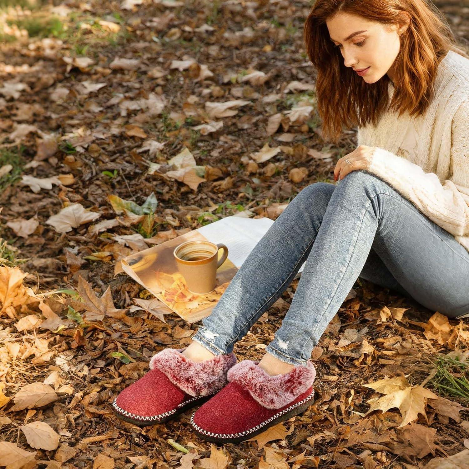 EverFoams Women’s Winer Slipper Socks Set – Women’s Bootie Slippers (Size 8, Wine Red) – Cozy Chenille Socks 3-Pair Set (Free Size, Fairy Fluff)