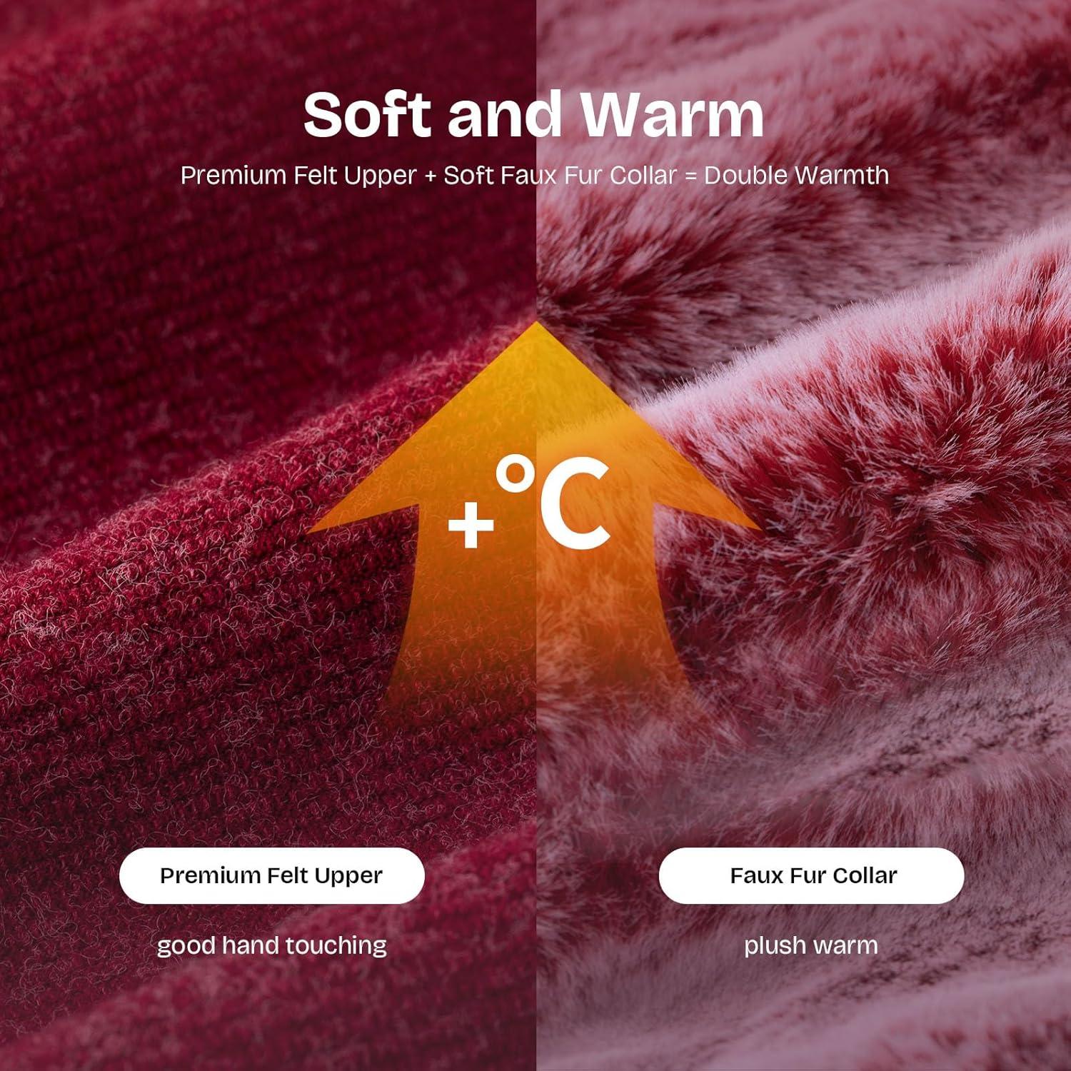 EverFoams Women’s Winer Slipper Socks Set – Women’s Bootie Slippers (Size 8, Wine Red) – Cozy Chenille Socks 3-Pair Set (Free Size, Fairy Fluff)