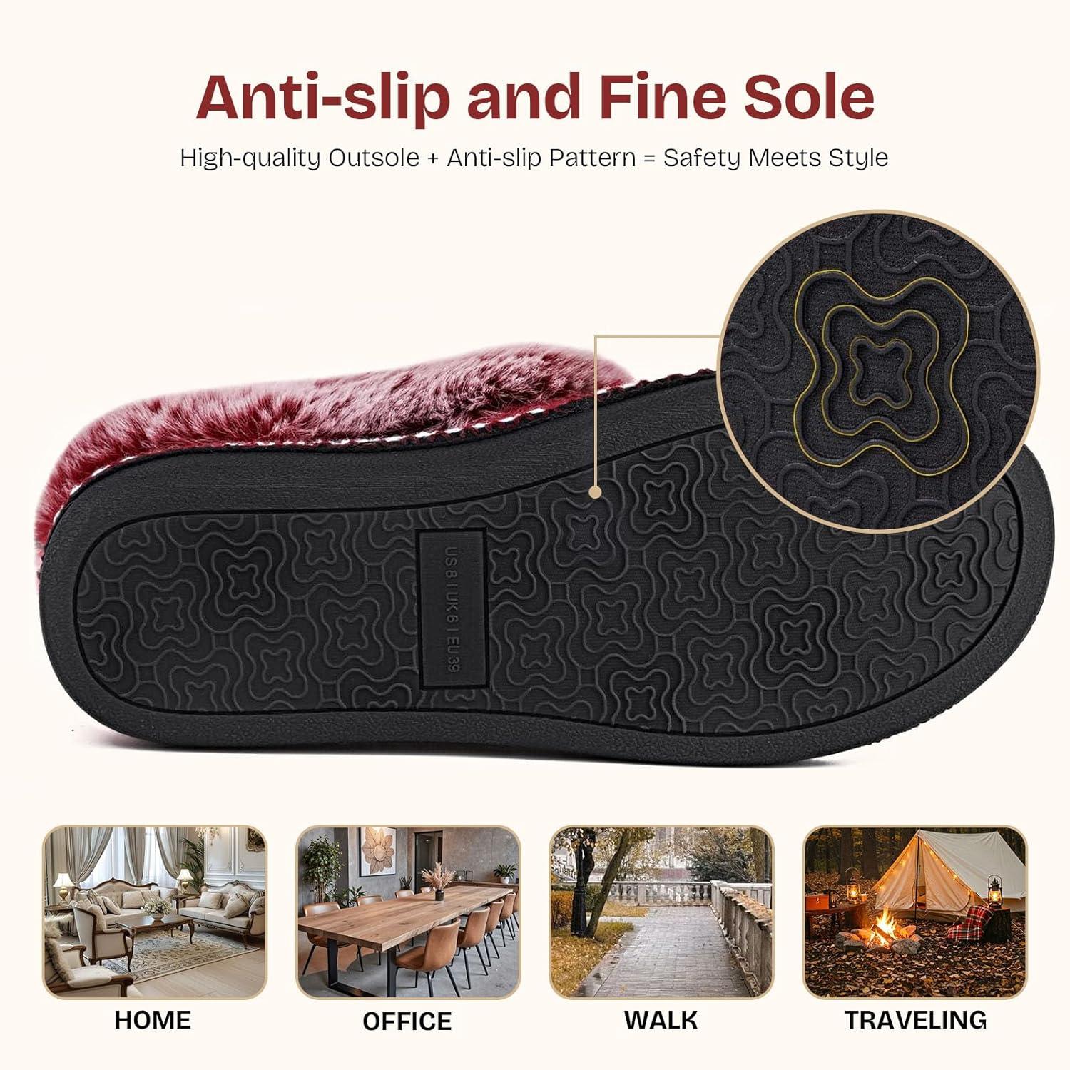 EverFoams Women’s Set of 2 Pairs – Women’s Bootie Slippers (Size 10, Burgundy) – Microsuede Cozy Memory Foam Slippers (Size 10, Baby Pink)