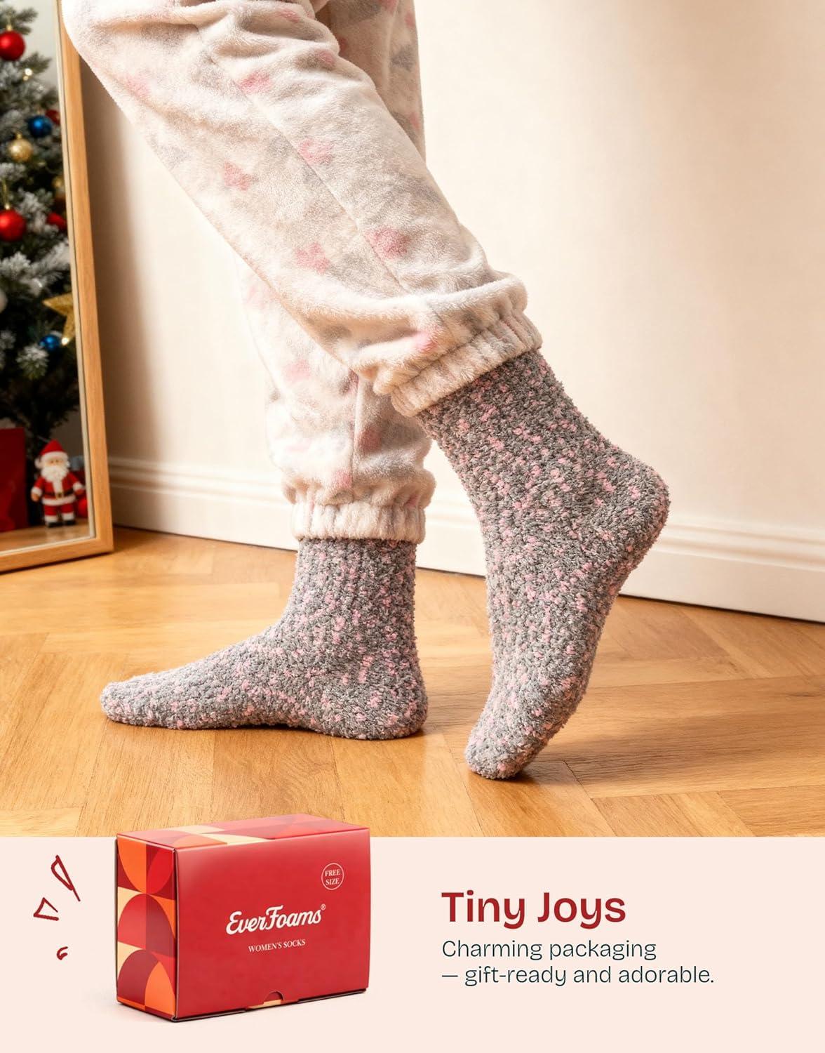 EverFoams Cozy Chenille Socks 3-Pair Set(Misty Pastels)