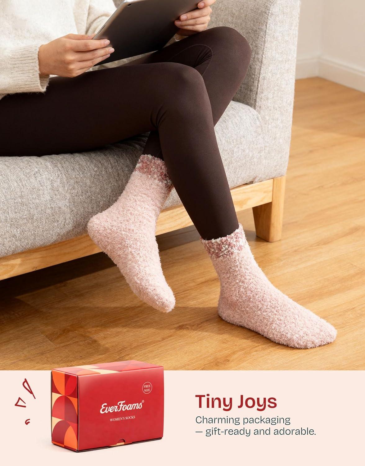 EverFoams Cozy Chenille Socks 3-Pair Set(Cute Girly)