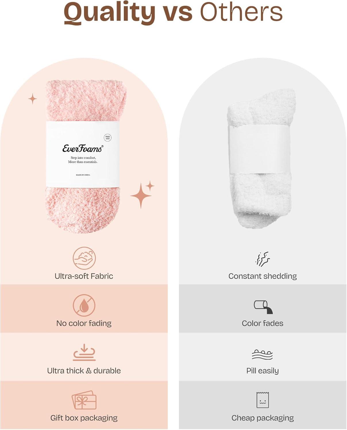 EverFoams Cozy Chenille Socks 3-Pair Set(Cute Girly)
