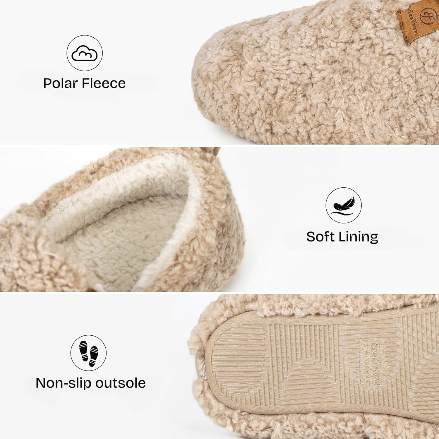 EverFoams Warm Women’s Slippers Socks Set – Soft Full Cozy Loafer Slippers (Size 7-8, Khaki) – Cozy Chenille Socks 3-Pair Set (Free Size, Fairy Fluff)