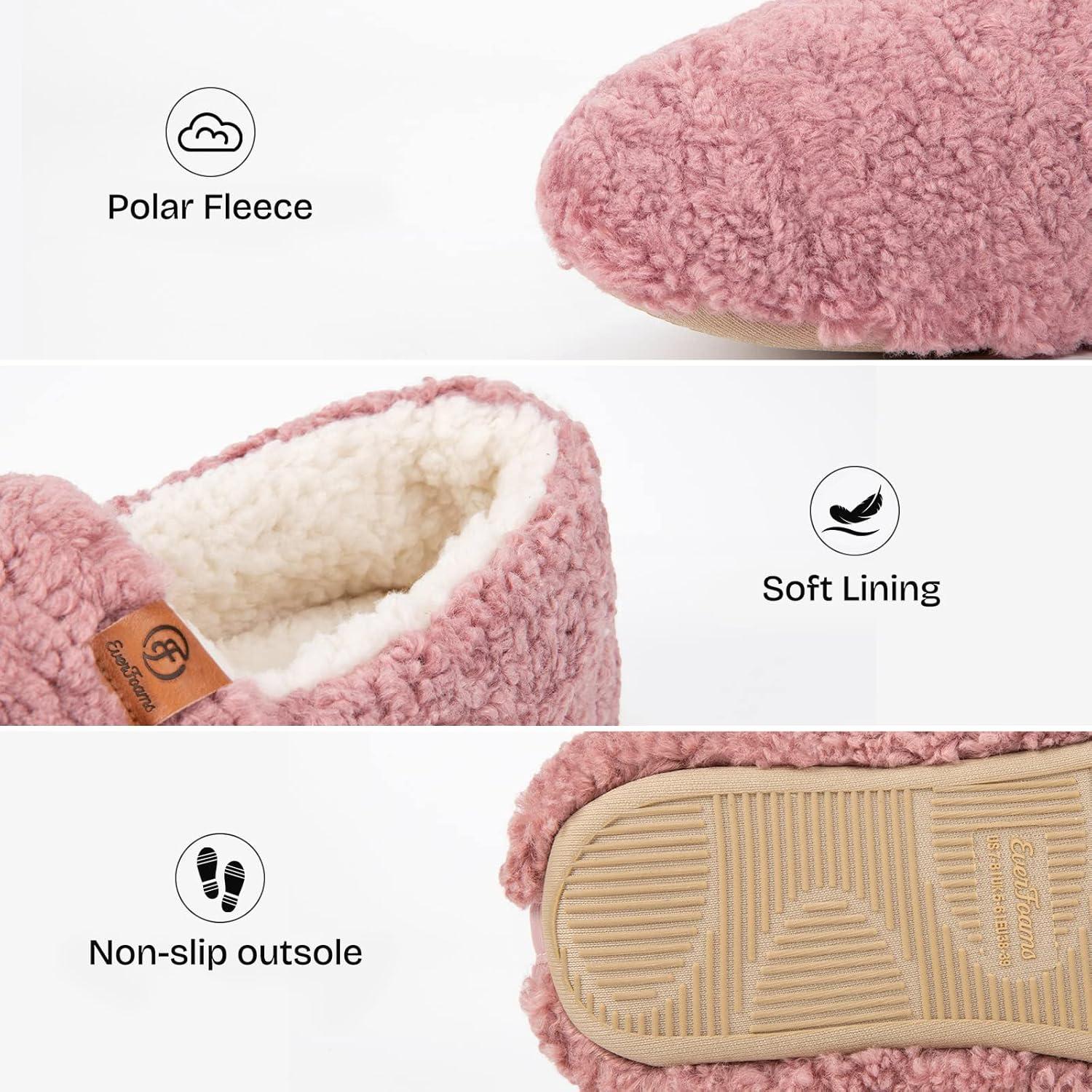 EverFoams Warm Women’s Slippers Socks Set – Soft Full Cozy Loafer Slippers (Size 9-10, Pink) – Cozy Chenille Socks 3-Pair Set (Free Size, Fairy Fluff)